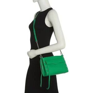 NEW Rebecca Minkoff M.A.B. Studded Crossbody Bag ENVY/SILVER / 100%AUTHENTIC
